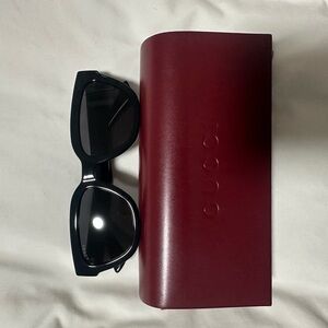 Gucci Black Sunglasses with Burgundy Case